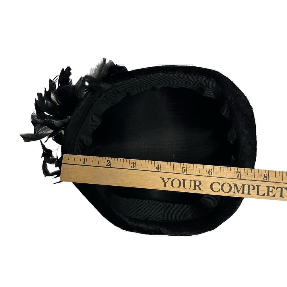 Ladies Vintage Feathered Fascinator Hat Black - Picture 6 of 10